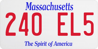 MA license plate 240EL5