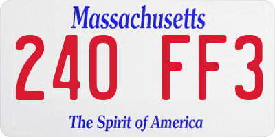 MA license plate 240FF3