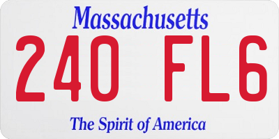 MA license plate 240FL6