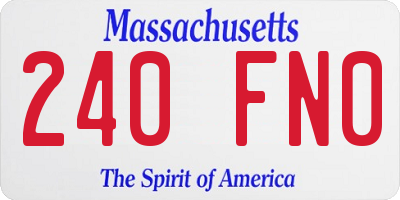 MA license plate 240FN0