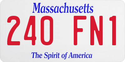 MA license plate 240FN1