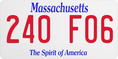 MA license plate 240FO6