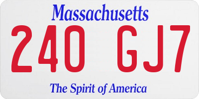 MA license plate 240GJ7