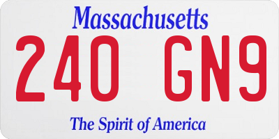 MA license plate 240GN9