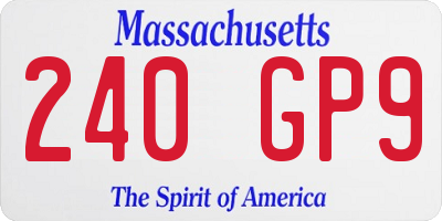 MA license plate 240GP9