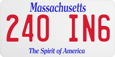 MA license plate 240IN6