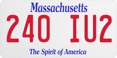 MA license plate 240IU2