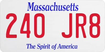 MA license plate 240JR8
