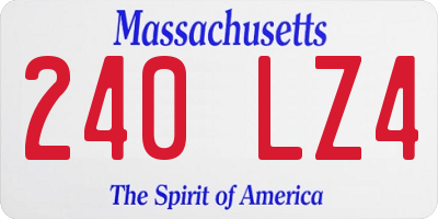 MA license plate 240LZ4