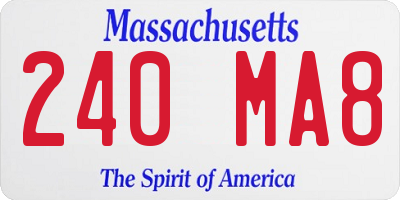 MA license plate 240MA8