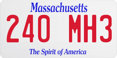 MA license plate 240MH3