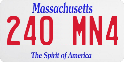 MA license plate 240MN4