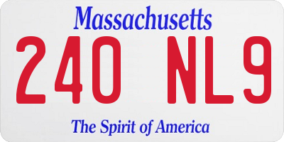 MA license plate 240NL9