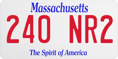 MA license plate 240NR2