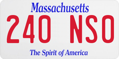 MA license plate 240NS0