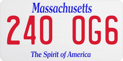 MA license plate 240OG6