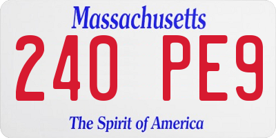 MA license plate 240PE9