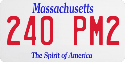 MA license plate 240PM2