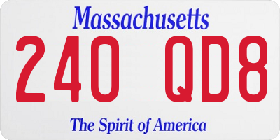 MA license plate 240QD8
