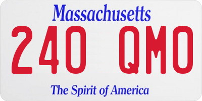 MA license plate 240QM0