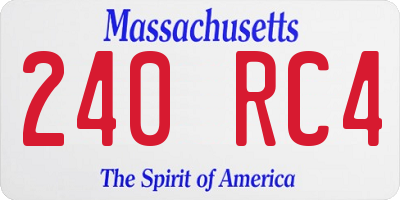 MA license plate 240RC4