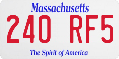 MA license plate 240RF5