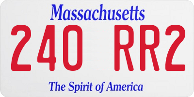MA license plate 240RR2