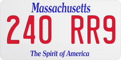 MA license plate 240RR9