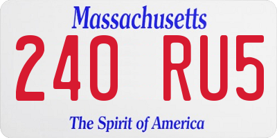MA license plate 240RU5