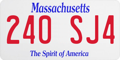 MA license plate 240SJ4