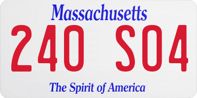 MA license plate 240SO4