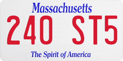 MA license plate 240ST5