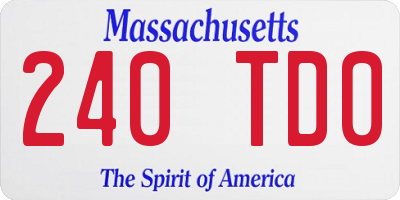 MA license plate 240TD0