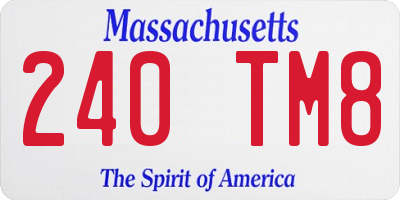 MA license plate 240TM8