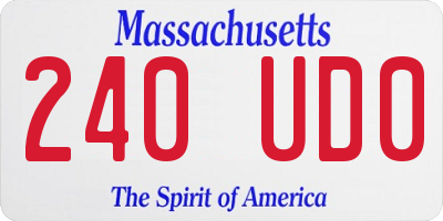 MA license plate 240UD0