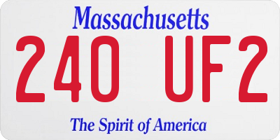 MA license plate 240UF2