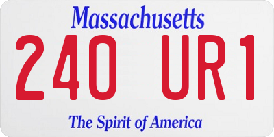 MA license plate 240UR1
