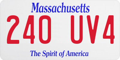 MA license plate 240UV4