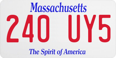 MA license plate 240UY5