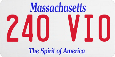 MA license plate 240VI0