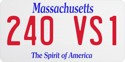 MA license plate 240VS1