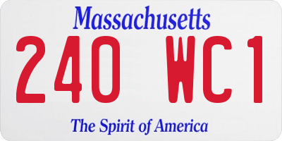 MA license plate 240WC1