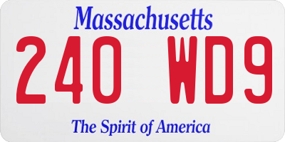 MA license plate 240WD9