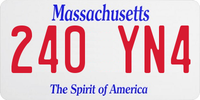 MA license plate 240YN4