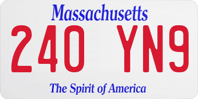 MA license plate 240YN9