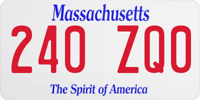 MA license plate 240ZQ0