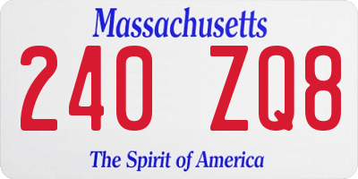 MA license plate 240ZQ8