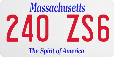 MA license plate 240ZS6