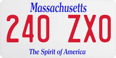MA license plate 240ZX0