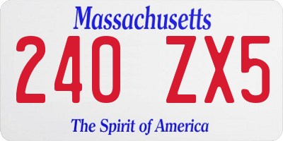 MA license plate 240ZX5